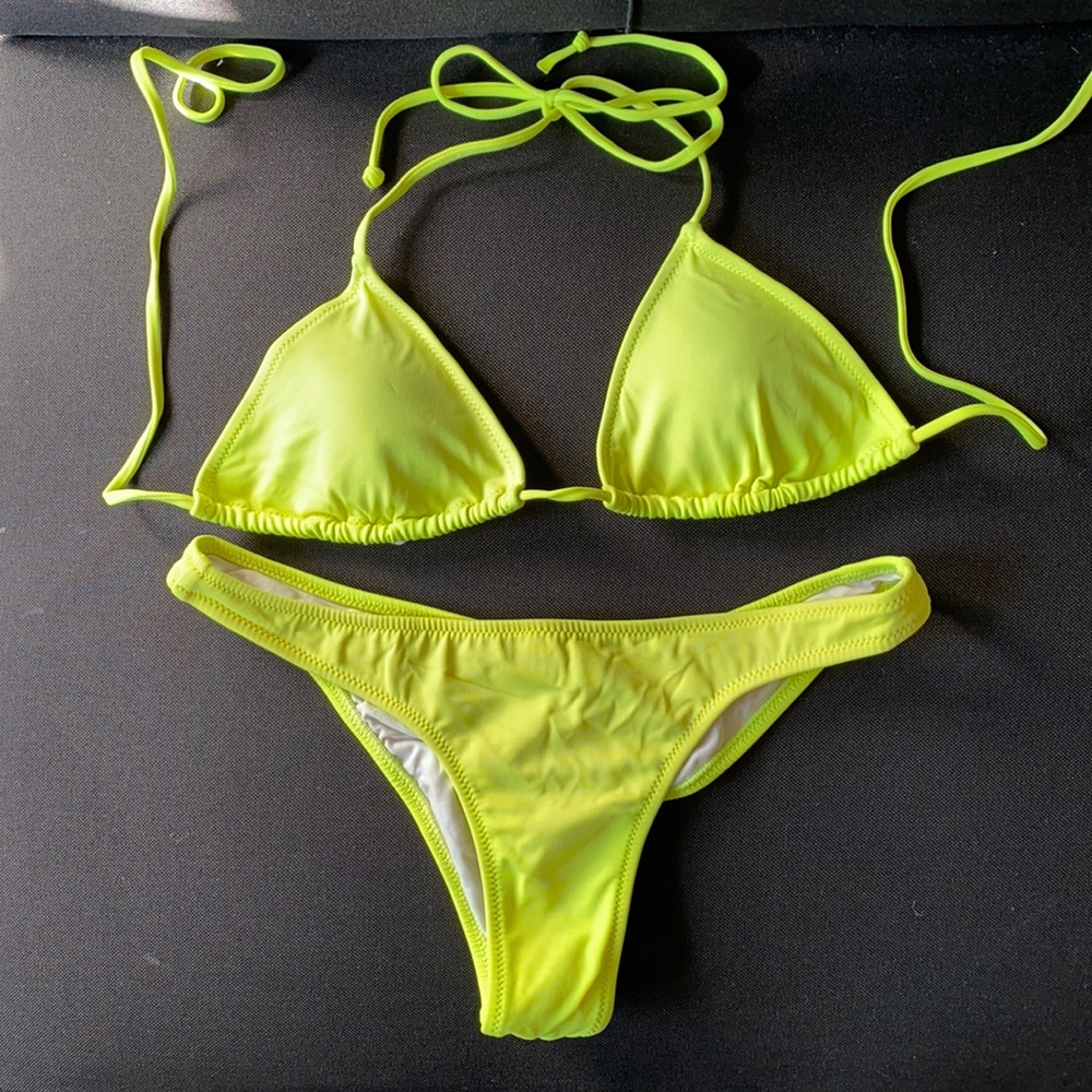 Neon Yellow Victoria Secret String Bikini